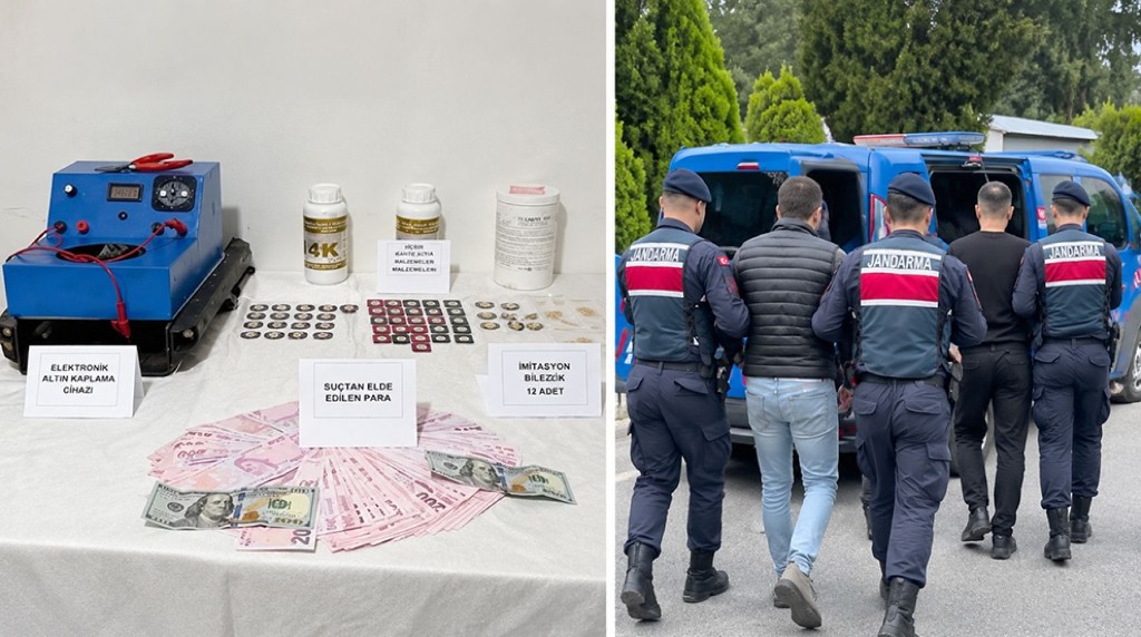 Bolu'da sahte altınları kuyumculara satmaya çalışırken suçüstü yakalandılar