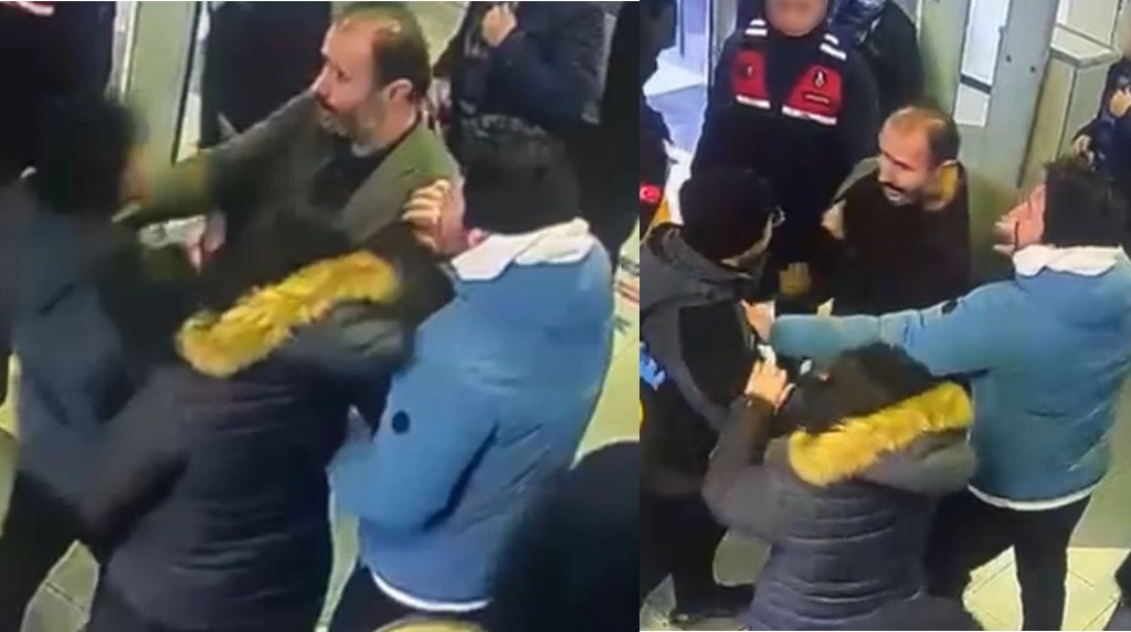 Eğitim ve Araştırama Hastanesi'nde yöneticilerin kavgası kameralara yansıdı