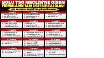 Bolu TSO seçimlerinde sandıktan çıkan firmalar